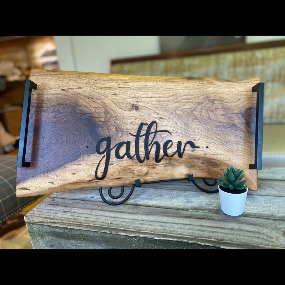 Walnut live Edge Charcuterie cheese serving tray